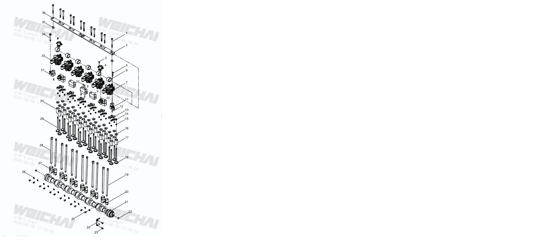 Мост клапана выпускного WP10H 611600050044