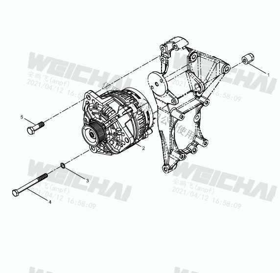 Болт генератора WP13 90003800083